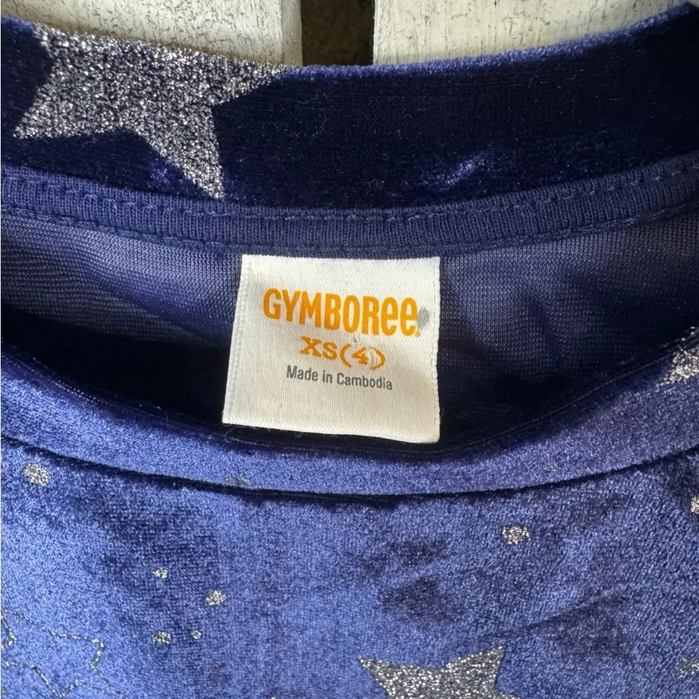 Gymboree Navy Velvet Top with Silver Stars. Excellent Condition. Size XS